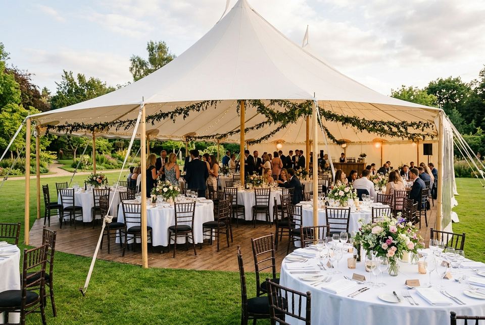 Outdoor marquee set for an event
